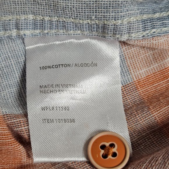 Weatherproof Shirt Mens Large Button Front Plaid Chest Pockets Short Sleeve - Picture 7 of 10